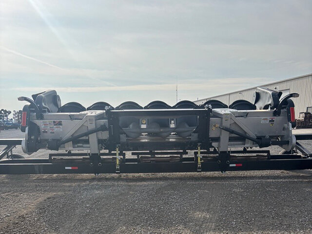 rear view of the 20 23 G T S X 10 8 row corn head looking at the back side of the head